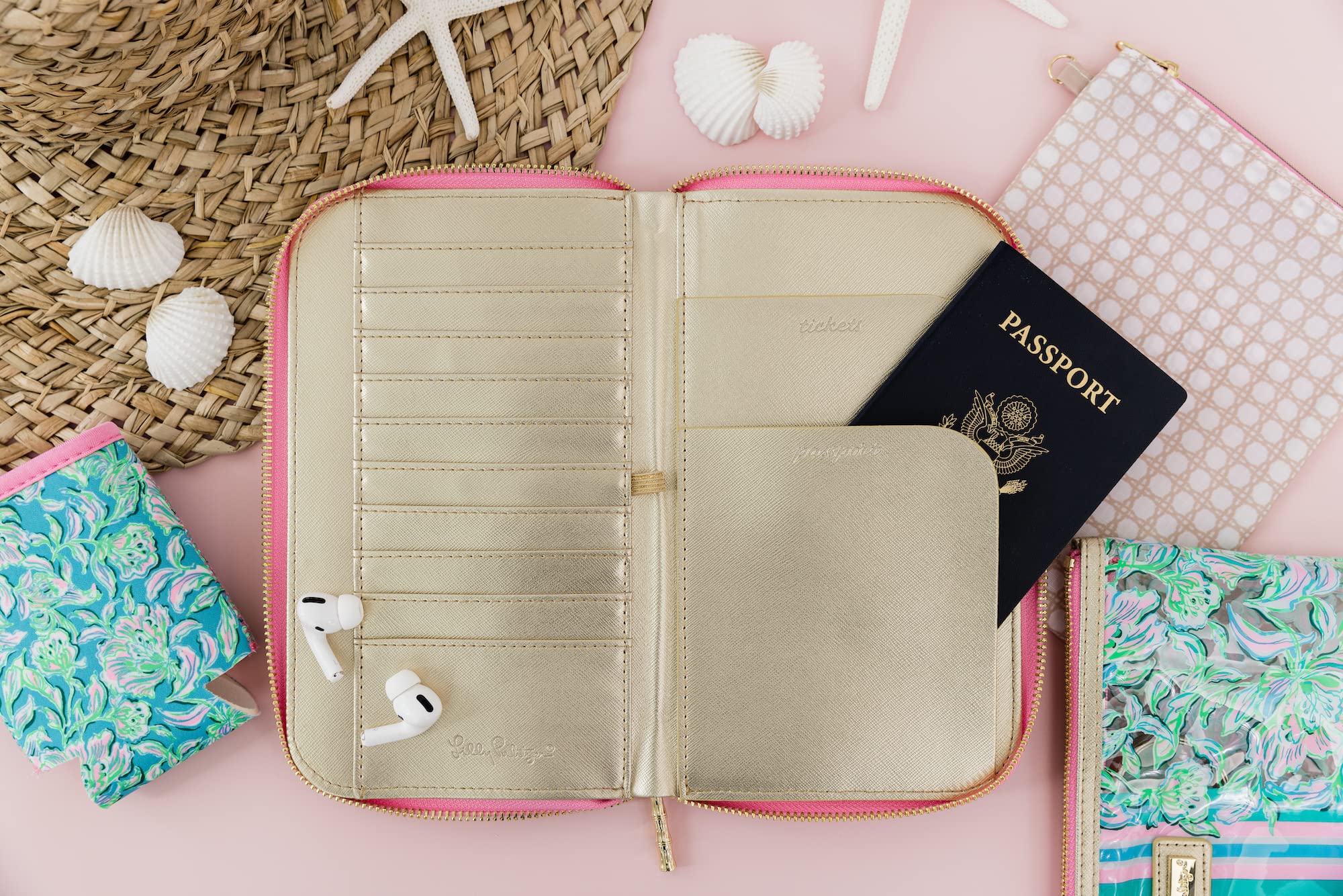 Lilly Pulitzer Travel Wallet Passport Holder, Vegan Leather Wristlet Wallet for Women, Travel Document Organizer, Chick Magnet