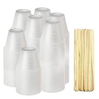 [400 Pack - 1oz] Epoxy Resin Mixing/Medicine Cups With 100 Bonus Mixing Sticks For Mixing Paint, Stain, Epoxy, And Resin - 1 Ounce (30ml) Graduated Plastic Cups (4 Sleeves) - EpoxyStix