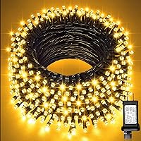 JMEXSUSS 66ft 200 LED Outdoor Christmas Lights, Warm White Christmas Tree Lights Plug in, 8 Modes Christmas String Lights for Outside Tree Bedroom Wedding Party Indoor Ceiling Home Decorations