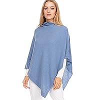 Marine Cashmere - Cashmere Blend Poncho for Women, Delicate and Soft Cashmere Yarn, Made in Italy