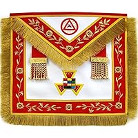 Past High Priest Royal Arch Chapter Apron - Red Velvet with Fringe Tassels