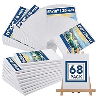 Canvas Boards for Painting, Canvases for Painting with 9 x 12, 11x14, Canvas Panels Set Boards with 5x7, 8x10, 9x12, 11x14, 68 Value Pack for Acrylic, Oil, Tempera & Watercolor Paint