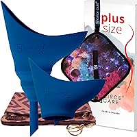 2nd Gen Plus Size SuAmiga Female Urination Device (Classic Blue) with New Waterproof Carry Bag + Silver Infused Pee Cloth (1pc Black Galaxy)