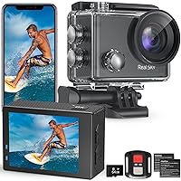 Speed 10 Action Camera 5K 30FPS Waterproof Camera Underwater 131 FT with EIS, Remote Control Sports Camera 5X Zoom with 64GB SD Card and 2 Battery