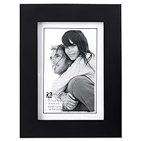 Malden 3.5x5 Picture Frame - Wide Real Wood Molding, Real Glass - Black