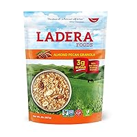 Ladera Granola | Almond Pecan Granola | Low Sugar | Gluten Free & Vegan | Granola Breakfast | Healthy Snack |2 lb Family Pack