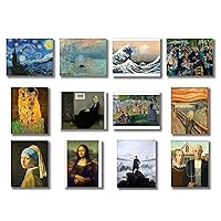Wish Pub - 12 Most Famous Paintings in The World, Set of Unframed Fine Art Prints, 8x10 inch