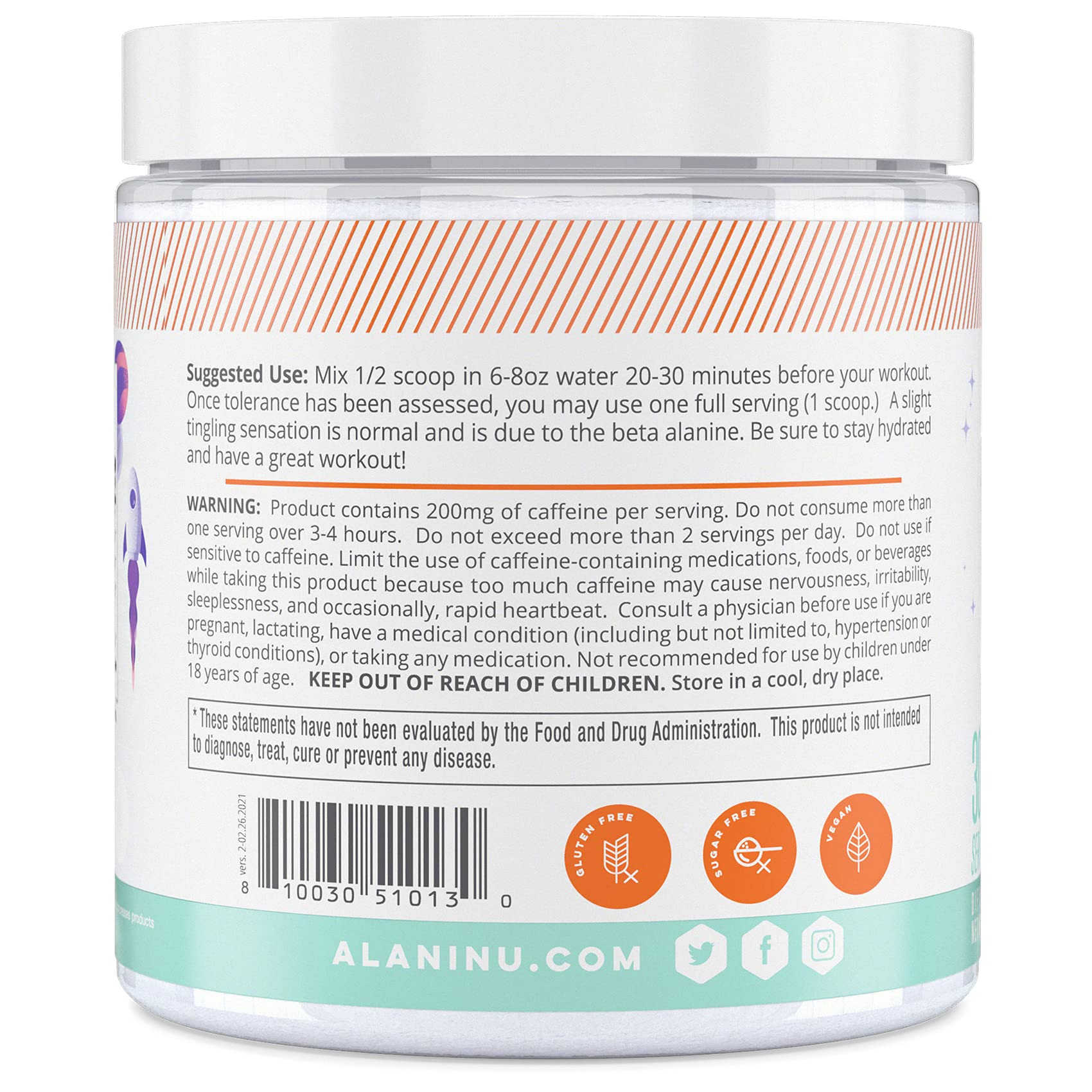 Alani Nu Creatine Monohydrate Powder and Pre Workout Galaxy Lemonade Powder Bundle | Sugar Free | 30 Servings Per Container