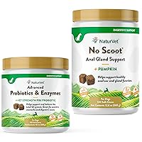 NaturVet Advanced Probiotics, Healthy Enzymes and PB6 Probiotic Supplement for Your Dogs Stomach, 120 Soft Chews & No Scoot for Dogs - 120 Soft Chews - Supports Healthy Anal Gland & Bowel Function