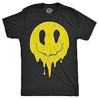 Mens Dripping Smile T Shirt Funny Melting Smiling Face Tee for Guys