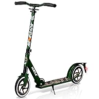 Hurtle Compact Kick Scooter for Teens - Folding Stand Kick Scooters w/ Adjustable Height, Alloy Anti-Slip Deck, 8” Wheels, Mud Guard Front Wheel, For Kids, Boys/Girls 8+ Year-Old