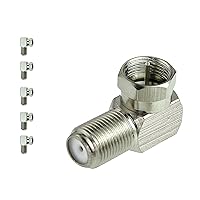 Mediabridge™ F-Type Right Angle Adapter - 90° Female to Male Connector - 5 Pack - (Part# CONN-F81-RA-5PK)