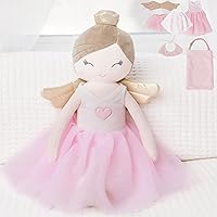 Perfectto Design Ballerina Princess Doll Stuffed Animal for Girls Toy Set - Bag, Tutu, Wings Play for 3 4 5 Year Old Girl Gift for Little Girl, Birthday, Christmas Age 3-9