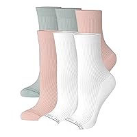 Hanes Womens Originals Supersoft Mid Crew Socks, Half-Cushioned Socks For Women, 6-Pairs