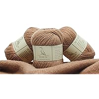 TEHETE 100% Merino Wool Yarn for Knitting 3-Ply Luxury Warm Soft Lightweight Blue Crochet Yarn (Khaki)