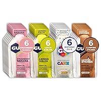 GU Energy Original 24-Count Sports Nutrition Energy Gels Bundle with Caffeine and Caffeine-Free 24-Count Assorted Flavors Variety Packs