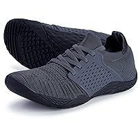 WHITIN Men's Barefoot Minimalist Trail Running Shoes Wide Width Toe Box Size 13.5 Gym Fitness Zero Drop Minimus Hiking Five Fingers Lifting Dark Grey 47