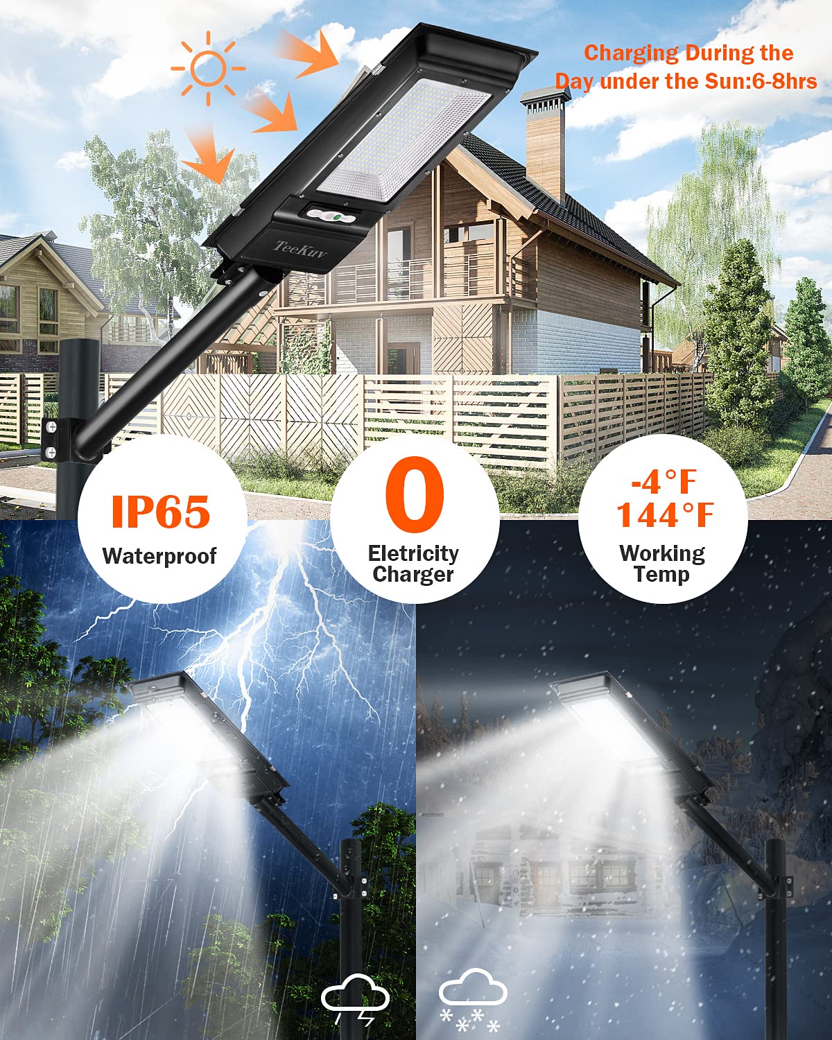 Mua 1000W 80000LM Solar Street Light,200 LEDs Solar Powered Dusk to Dawn  Outdoor Motion Lights with Control,LED Security Flood Light for Parking  Lot,Garage,Home,IP65 Waterproof Commerical Light,Pack of trên Amazon Mỹ  chính