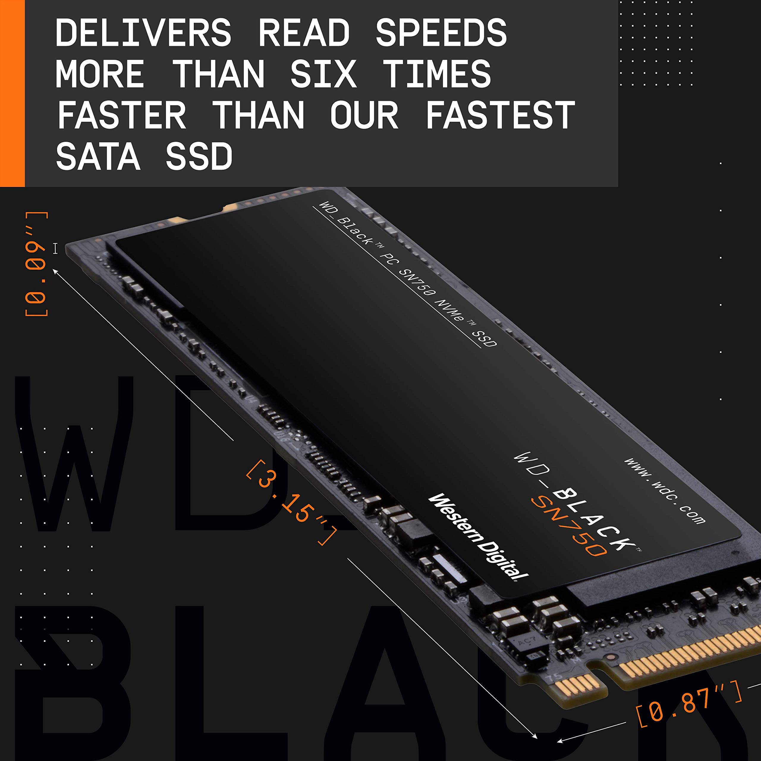 WD_BLACK 1TB SN750 NVMe Internal Gaming SSD Solid State Drive - Gen3 PCIe, M.2 2280, 3D NAND, Up to 3,470 MB/s - WDS100T3X0C