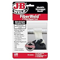 J-B Weld FiberWeld 2” Pipe Repair Cast 2x60 Inch - High Strength Adhesive Fiberglass Wrap - White (38260)