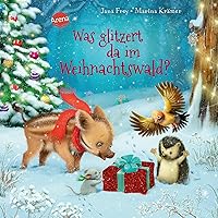 Was glitzert da im Weihnachtswald?: Cardboard Picture Book for Christmas with Fold-Out Pages and Punches from 2 Years