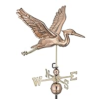 Good Directions Blue Heron Weathervane, Pure Copper