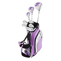 M3 Ladies Womens Complete Golf Clubs Set Includes Driver, Fairway, Hybrid, 7-PW Irons, Putter, Stand Bag, 3 H/C's Purple - Regular, Petite or Tall Size!