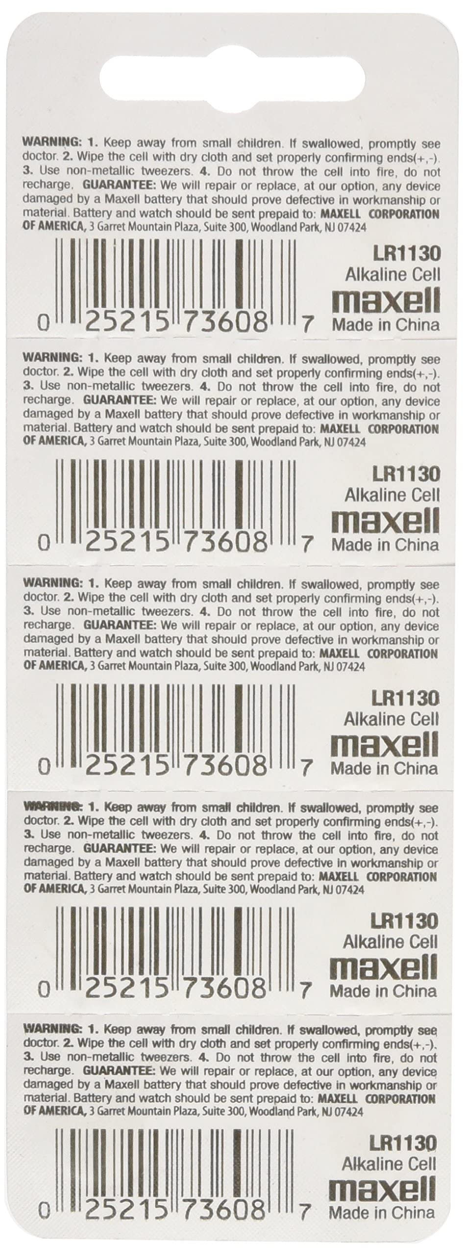Maxell LR1130 10 Alkaline Batteries