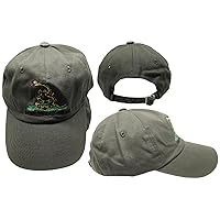 Embroidered Washed Style Olive Green Gadsden Tea Party Dont Tread on me Hat Cap
