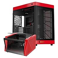 GAMDIAS RGB Tempered Glass Gaming Computer PC Case, 2-Way Standing w/Vertical & Horizontal Orientaton & One-Touch Open, Support up to 420mm AIO, Huge Cable Management & Excellent Airflow NESO P1 BR