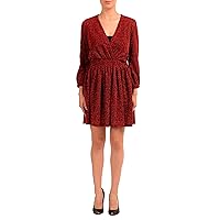 Just Cavalli Women's Sparkling Red Long Sleeve Sheath Mini Dress US S IT 40