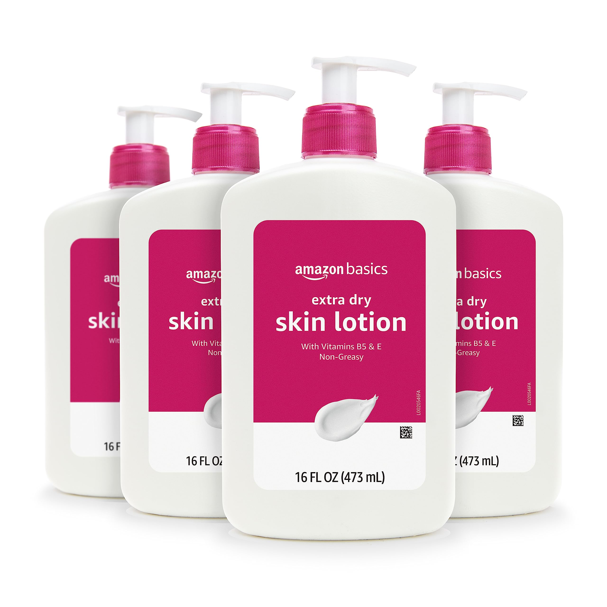 Amazon Basics Extra-Dry Skin Lotion with Vitamins B5 & E, 16 Fluid Ounce (Pack of 4) (Previously Solimo)
