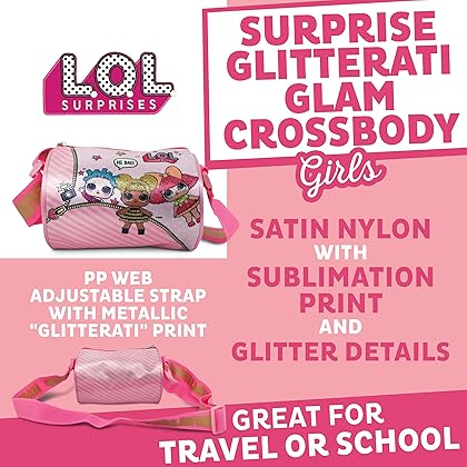 L.O.L. Surprise! Dolls Duffle Purse for Girls Glitter & Metallic Print Crossbody