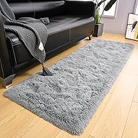 LOCHAS Ultra Soft Indoor Modern Area Rugs Fluffy Living Room Carpets for Children Bedroom Home Decor Nursery Rug 2x4 Feet, Gray