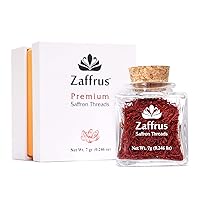 Zaffrus - Premium All Red Saffron Threads For Cooking Saffron Rice, Risotto, Paella, Desserts, Tea and Golden Milk (7 grams / .246 oz)