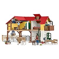 Schleich Farm World Large Toy Barn and Animals 52-piece Playset for Toddlers and Kids Ages 3-8 Multi, 19.3 Inch
