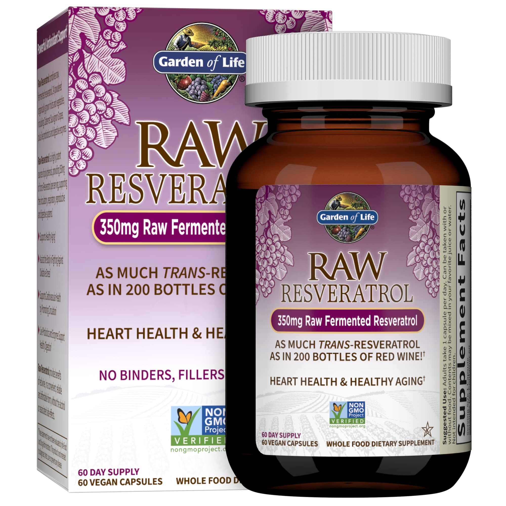 Garden of Life Heart Resveratrol Supplement & Zinc Supplements 30mg High Potency Raw Zinc and Vitamin C Multimineral Supplement