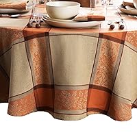 Elrene Home Fashions Autumnal Harvest Jacquard Woven Fall Foilage Thanksgiving Cotton Tablecloth, 60