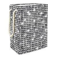 Laundry Hamper Silver Sequin Glitter Foldable Storage Cube Basket Bin for Nursery Playroom Closet Home Organization 19.3x11.8x15.9 in