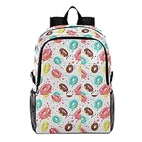 ALAZA Donut Food Dessert Polka Dot Packable Travel Camping Backpack Daypack