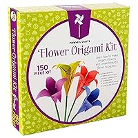 Kids Origami Paper Kit: Girls Multi Color Foldable Paper Sheets For Flowers With Decorative Charms & Accessories - Craft Supplies Set With Instruction Book - Beginner, Intermediate & Advanced