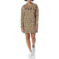 DKNY Women's Sport Leopard Print Long Sleeve Dress