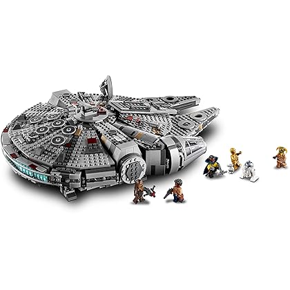 LEGO Star Wars Millennium Falcon 75257 Building Set - Starship Model with Finn, Chewbacca, Lando Calrissian, Boolio, C-3PO, R2-D2, and D-O Minifigures, The Rise of Skywalker Movie Collection