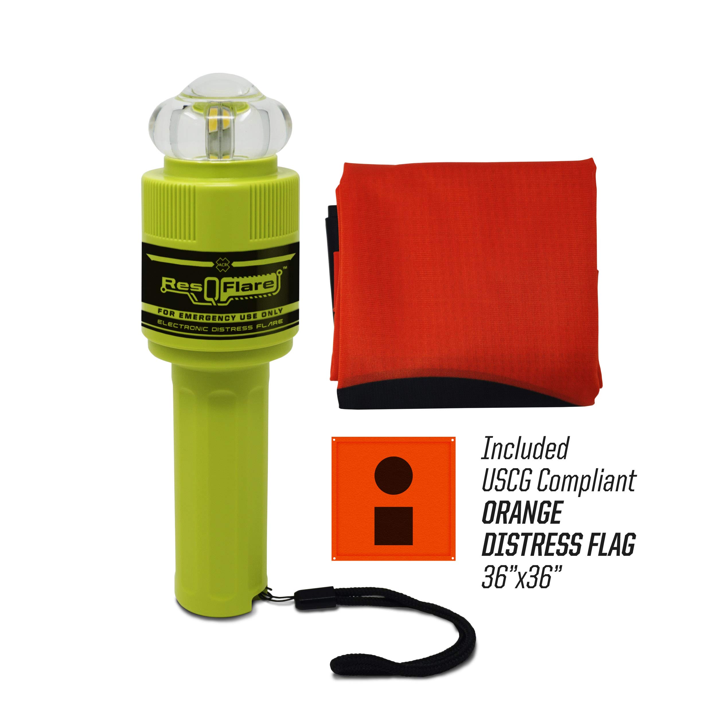 ACR ResQFlare E-Flare Safety Kit - Marine Electronic Boat Flare Meets USCG Daytime and Nighttime Coast Guard Boating Requirements
