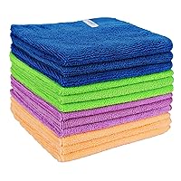 Microfiber Cleaning Cloth - 12 Pcs Premium Microfiber Towels, Highly Absorbent, Reusable Household Cleaning Supplies - for Kitchen Towels, Dish Towels, Dust Cloth, Cleaning Rags, 12
