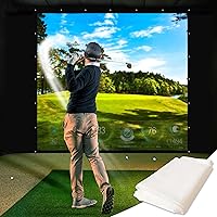 KHAMPA Golf Impact Screen - Simulator - Durable Grommets - Reinforced Black Borders - 9.8 x 9.8 Feet
