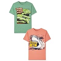 Boys' Dino Short Sleeve Graphic T-Shirts,multipacks