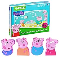 Peppa Pig Bath Bombs for Kids – Girls’ & Boys’ Bath Bombs with Natural, Moisturizing Ingredients – Brighten Bathtime with Multicolored, Non-Stain Kids’ Bath Bombs for Girls & Boys (Peppa Family)