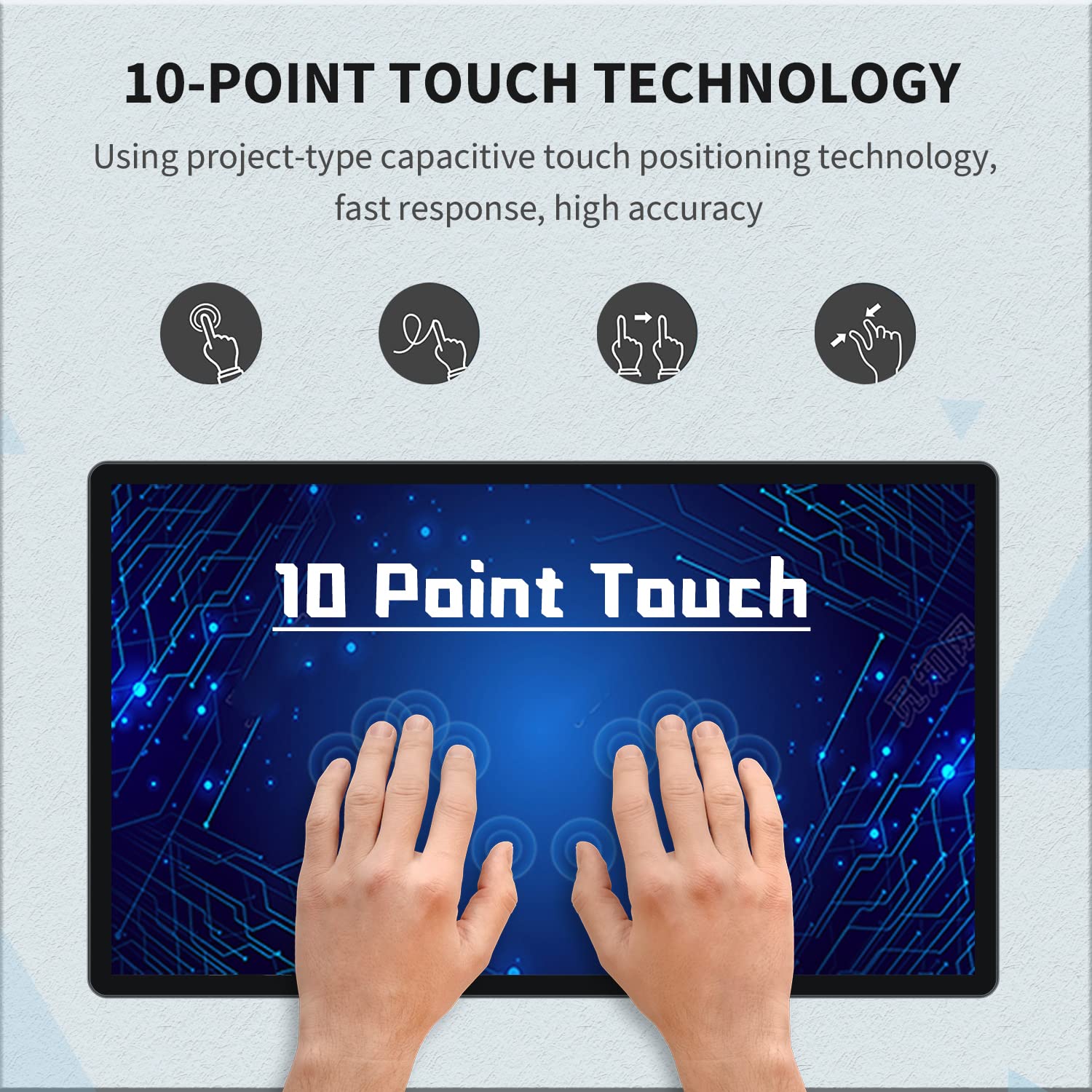 TouchWo 21.5 inch Android 11.0 Touchscreen Industrial PC, 16:9 FHD 1080P, WiFi and Built-in Speakers, RK3568 2GB RAM & 16GB ROM, Smart Board for Classroom, Meeting & Game