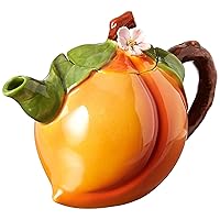Gifts Peach Ceramic Teapot, 4-5/8-Inch